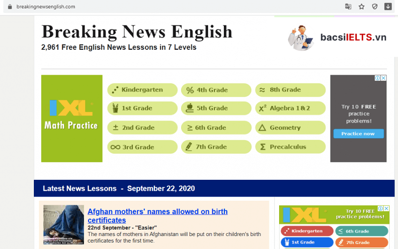 Breaking news English - Web nghe chép chính tả tiếng Anh tốt nhất