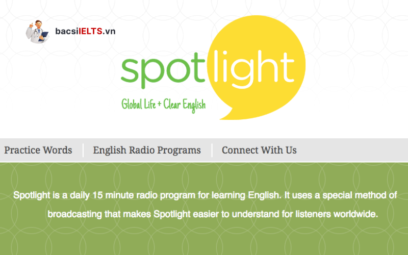 Spotlight - Web nghe chép chính tả tiếng Anh