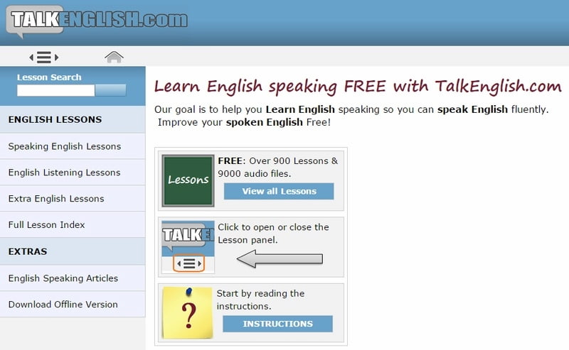 Giao diện web TalkEnglish