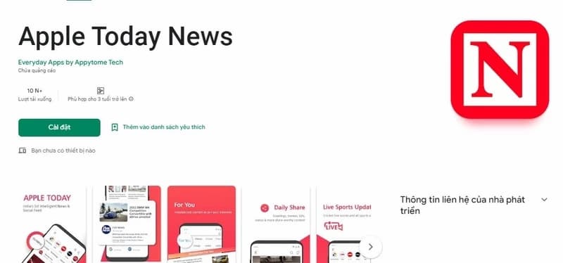 App đọc báo tiếng Anh miễn phí Apple News