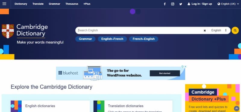 Dictionary.cambridge.org - trang web dịch tiếng việt sang tiếng Anh đúng ngữ pháp