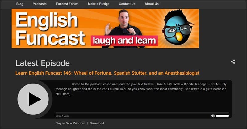 Trang web kiểm tra phát âm tiếng Anh - Learn English Funcast